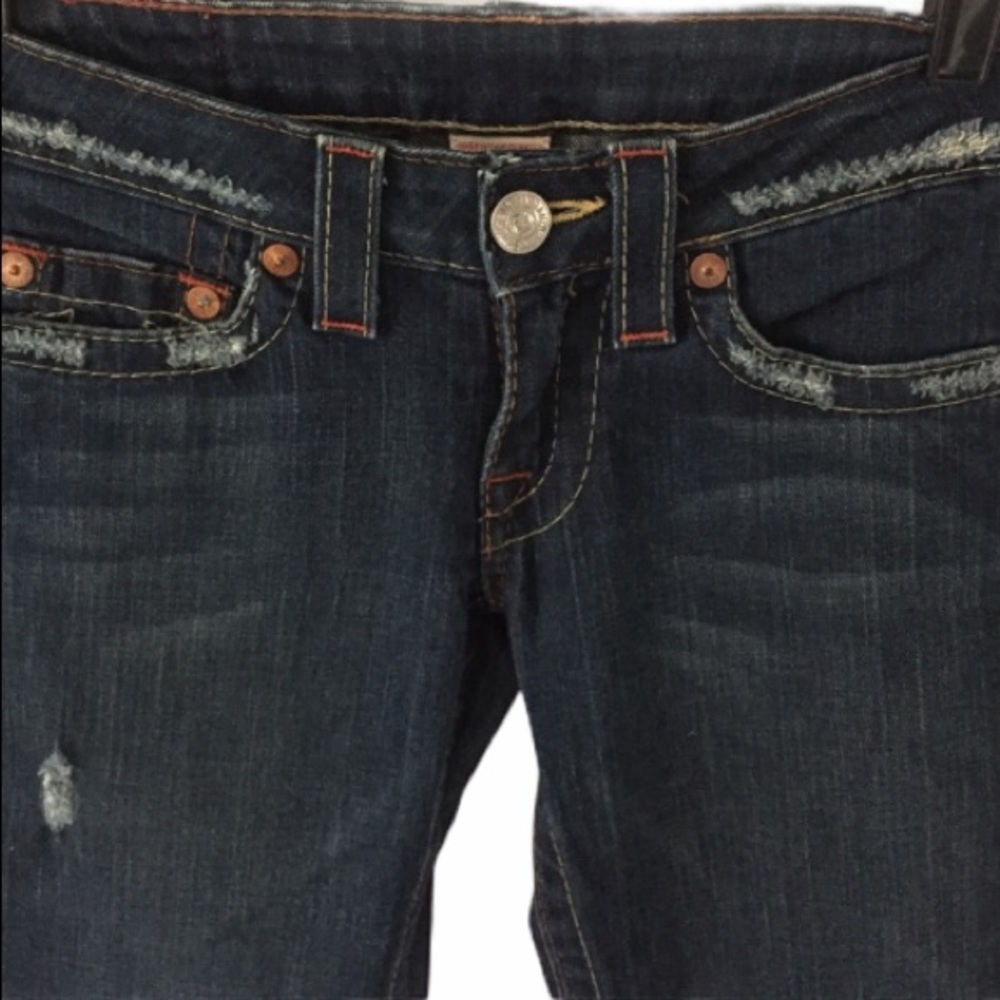 Vintage True Religion Women's Dark Blue Boot Cut Jeans
